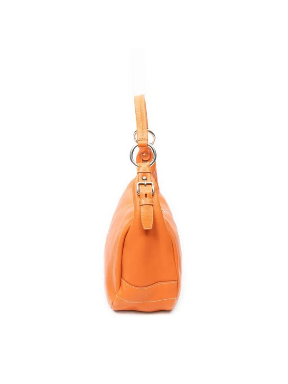 Prada Zip Hobo Orange Calfskin Leather
